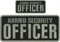 SMLTH Quality Grey Embroidery Patch 4x10 & 2x5 Hook - Armed Security Officer