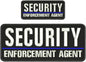 Security Enforcement Agent Embroidered Patch Set Hook Back - Black White 4x10 and 2x5 inches