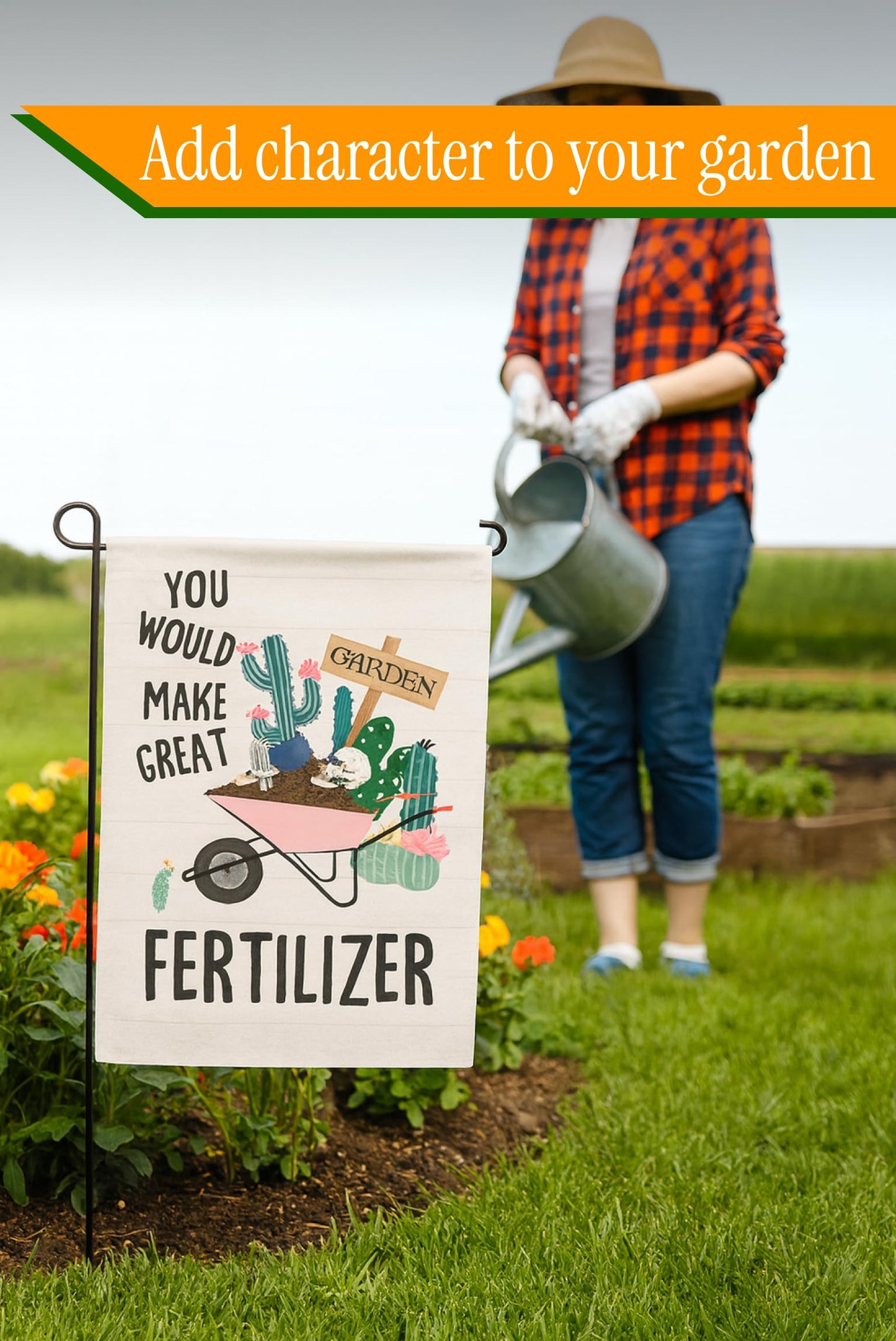 12x18 Iches You Would Make Great Fertilizer Polyester Flag - Double Sided Holiday Outdoor Farmhouse Lawn Decor Skeletons Flags - Dinosaur Skeleton Yard Flag - Fall Outdoor or Indoor Decoration