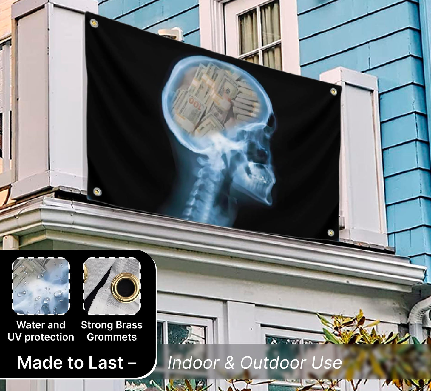 3x5 Feet Polyester Flag Billionaire Lifestyle with Four Brass Grommets - Funny Banner with Money Instead of Brains - Tapestry Men Outdoor or Indoor Flag - Cool Wall Decoration for College Room