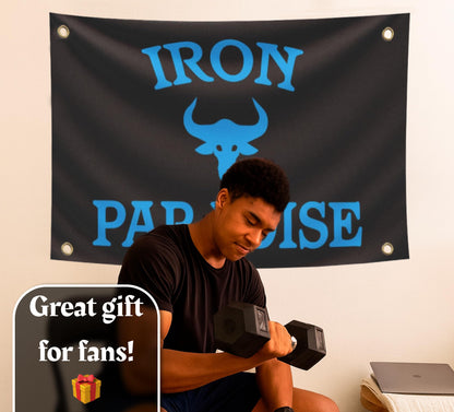 3x5 Ft Iron Paradise Polyester Flag with 4 Grommets - Banner Home Garden Decoration Wall Gym Single Sided Flag - Holiday Party Indoor Outdoor Decor - Motivational Flags Fitness - Banners for Room Guys