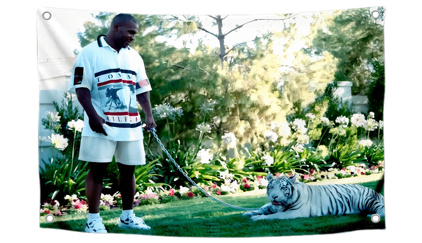 Banner Flag 3×4 FT, Boxer with Tiger Art, 4 Grommets