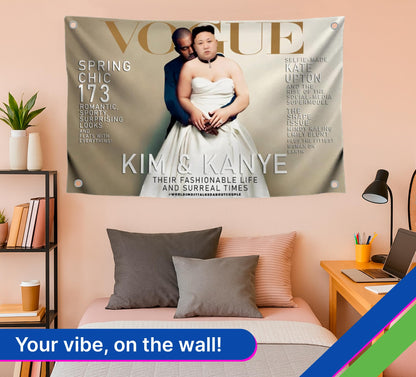 3x5 Ft Kim and Rapper Cover Polyester Single Sided Flags with 4 Brass Grommets - Cool Bedroom Living Room Wall Decorations - This Beautiful Entertaining Banner Flag for College Dorm Funny Wall Banners