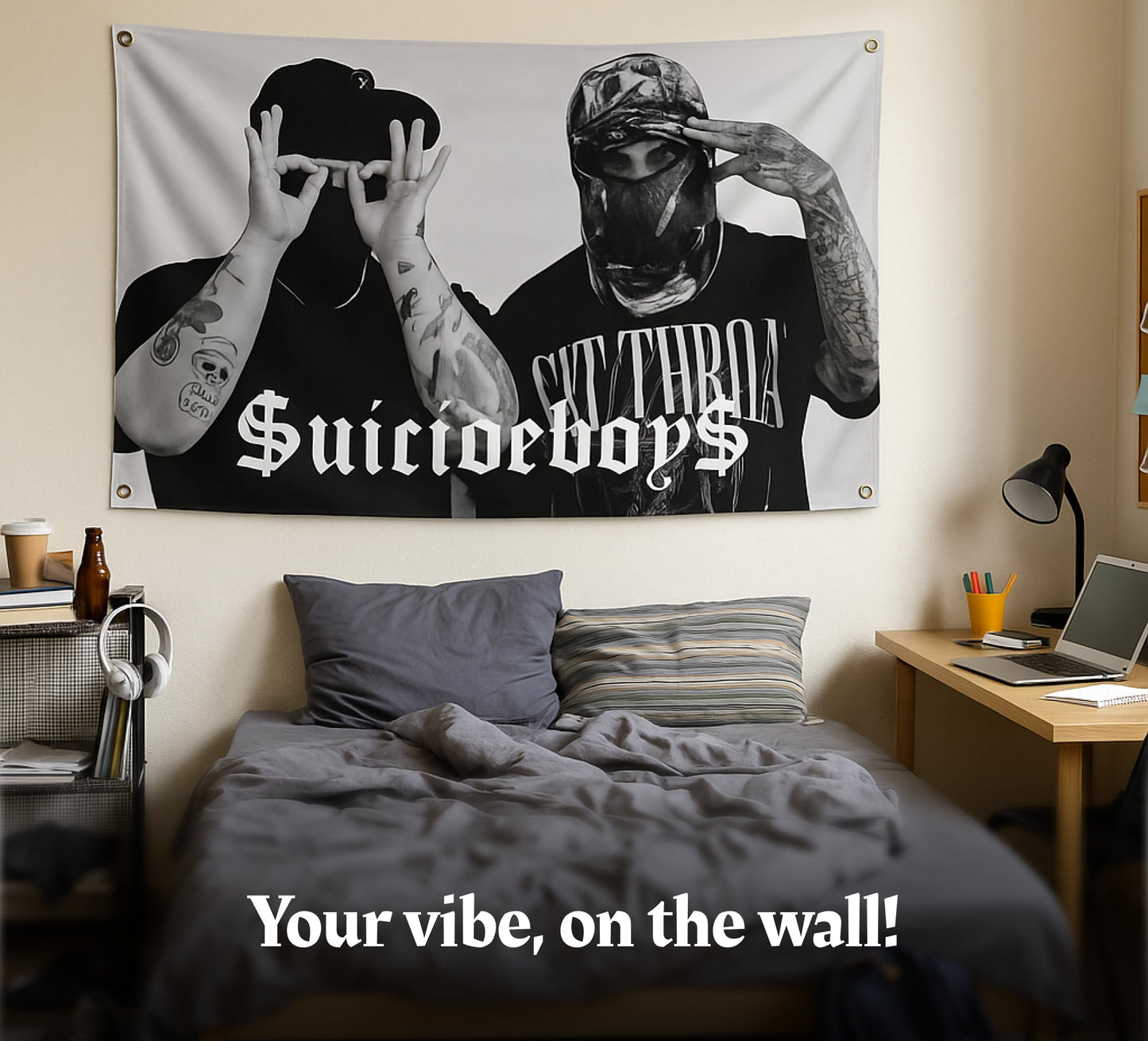 LUIVU 3x5 Feet Polyester Suicide Music Boys Single Sided Flag with 4 Brass Grommets - America Pop Singer Banner - Wall Tapestry Poster Signs Decor for Bedroom or College - American Music 2024 Flags