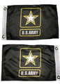 12x18 United States Army Star Black 2 Faced 2-ply Wind Resistant Flag 12x18 Inch