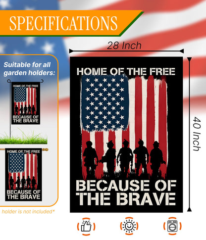 28x40 Inch Double Sided Summer Garden Flag - Memorial Day Yard Flag - Seasonal Large Outdoor Garden Flags of Burlap - Veteran USA flag 4th of July Independence Day - Yard Decorations