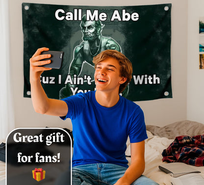 3x5 Feet Meme Linkoln Polyester Flag Quoted Call Me Abe Cuz I Ain't Linkin with You with Four Brass Grommets - Tapestry Funny President Flag for College - Funny Quote Flags for Wall Decoration
