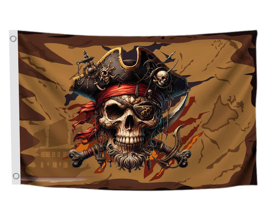 3x5 Feet Pirate Skull Flag with Two Brass Grommets - Pirat Flags Skull and Crossbones for Garden Yard Lawn Patio House - Yard Porch Patio Banner Flags for Decoration - Pirate Banner or Black Boat Poster