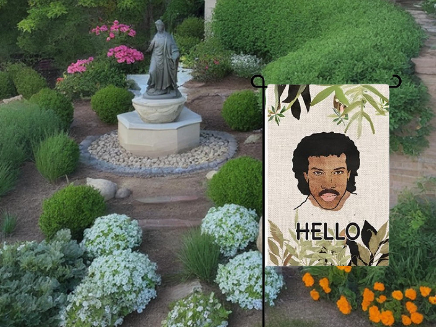 12x18 Inch Hello Funny Garden Flag with Four Brass Grommets - Hello Floral Home & Garden Flag - Vertical Personalized Flag Seasonal Home Yard Outdoor Decoration - Holiday Flags Yard