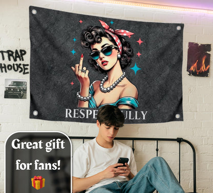 3х5 Ft Humorous Polyester Flag Respectfully with Four Brass Grommets - Poster for Confidence and Goal Oriented People - Good Solution for Home Interior - Creative Banners for your Premises and Offices