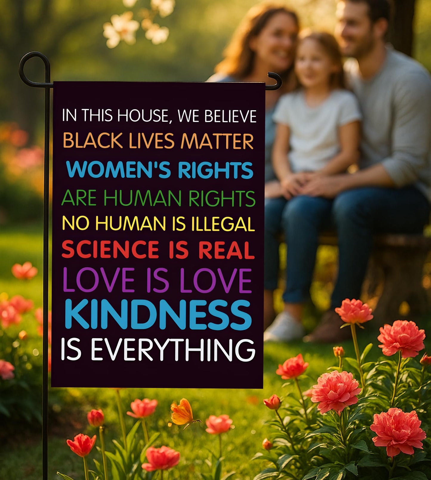 12x18 Inch Double Sided In This House We Believe Garden Polyester Flags - Black Lives Matter Vertical Garden Flag Science Is Real - Protest Banner for Outdoor House Yard Outside Garden Decor