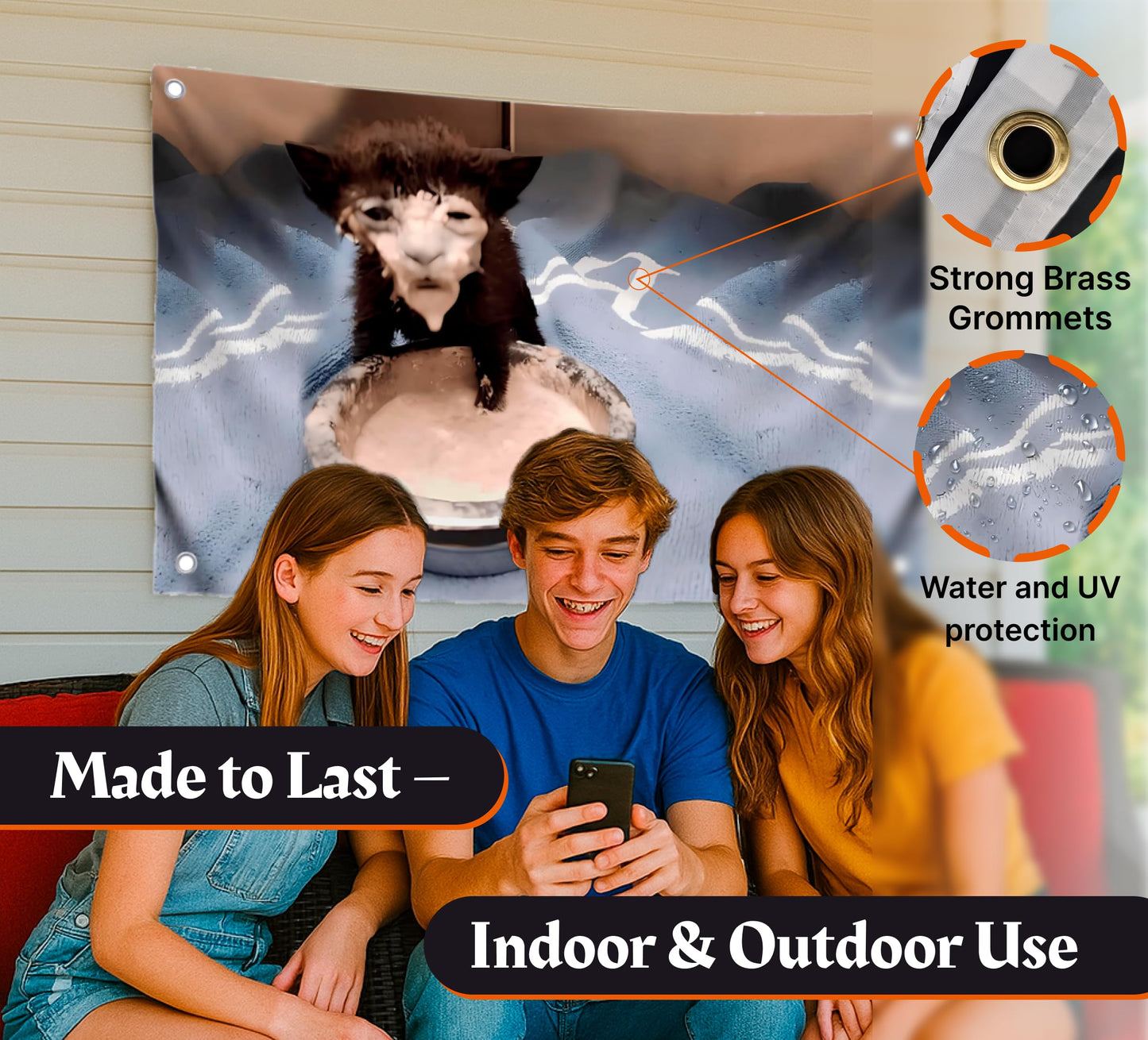 3×5 ft Funny Kitten in Sour Cream Meme Banner Flag