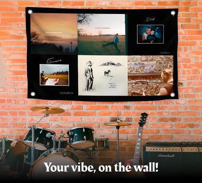 3×5 ft Banner Flag (90×150 cm) with Music Collage, Grommets