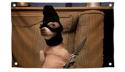 3x5 ft Dog Bandana Meme Banner, Flag with Four Brass Grommets