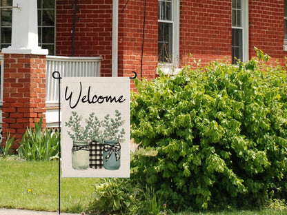 28x40 Inch Double Sided Spring and Summer Garden Flag - Seasonal Large Outdoor Polyester Flags of Burlap - Plaid Welcome Yard Outdoor Flag - Hello Summer and Spring Banner Holiday Flags Outdoor Décor