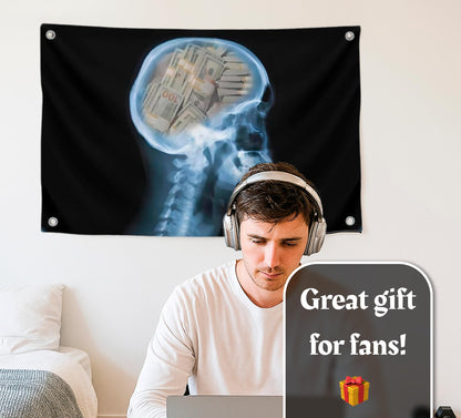 3x5 Feet Polyester Flag Billionaire Lifestyle with Four Brass Grommets - Funny Banner with Money Instead of Brains - Tapestry Men Outdoor or Indoor Flag - Cool Wall Decoration for College Room