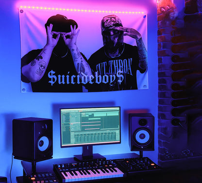 LUIVU 3x5 Feet Polyester Suicide Music Boys Single Sided Flag with 4 Brass Grommets - America Pop Singer Banner - Wall Tapestry Poster Signs Decor for Bedroom or College - American Music 2024 Flags