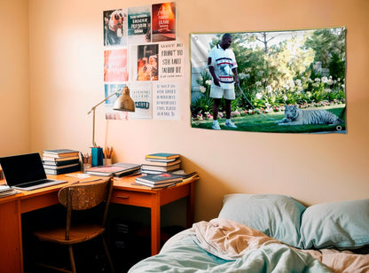 Banner Flag 3×4 FT, Boxer with Tiger Art, 4 Grommets