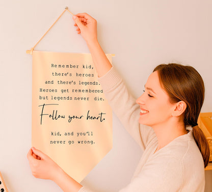 15.4"L x 11.1"W Hanging Pennants with The Sandlot Quote - Boys Room Wall Art Baseball Decoration - Pennant Flag Wall Art Banner for Indoor or Outdoor - Pennant Birthday or Christmas Gift