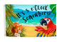 12x18 Inches It's 5 o'Clock Somewhere Polyester Flag - Double Sided Five O'clock Flags with Two Brass Grommets - Tropical Summer Beach Drinking