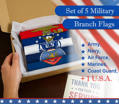 Set of 6 Military Branch Armed Forces Service Miniature Flag - 10X15 CM American Flag Banners for Desk Set - Polyester Small Mini Military Stick Flags - Party Events Celebration Decorations Supplies