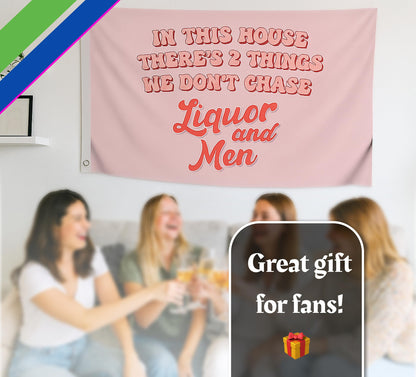 3x5 FT Liquor and Men Flag - Meme Tapestries Funny Single Sided Flag Banners for Room Teen - Funny Tapestry for Bedroom - Wall Flags for College Poster Room Decor - Twitter Quote Tapestry for Girls