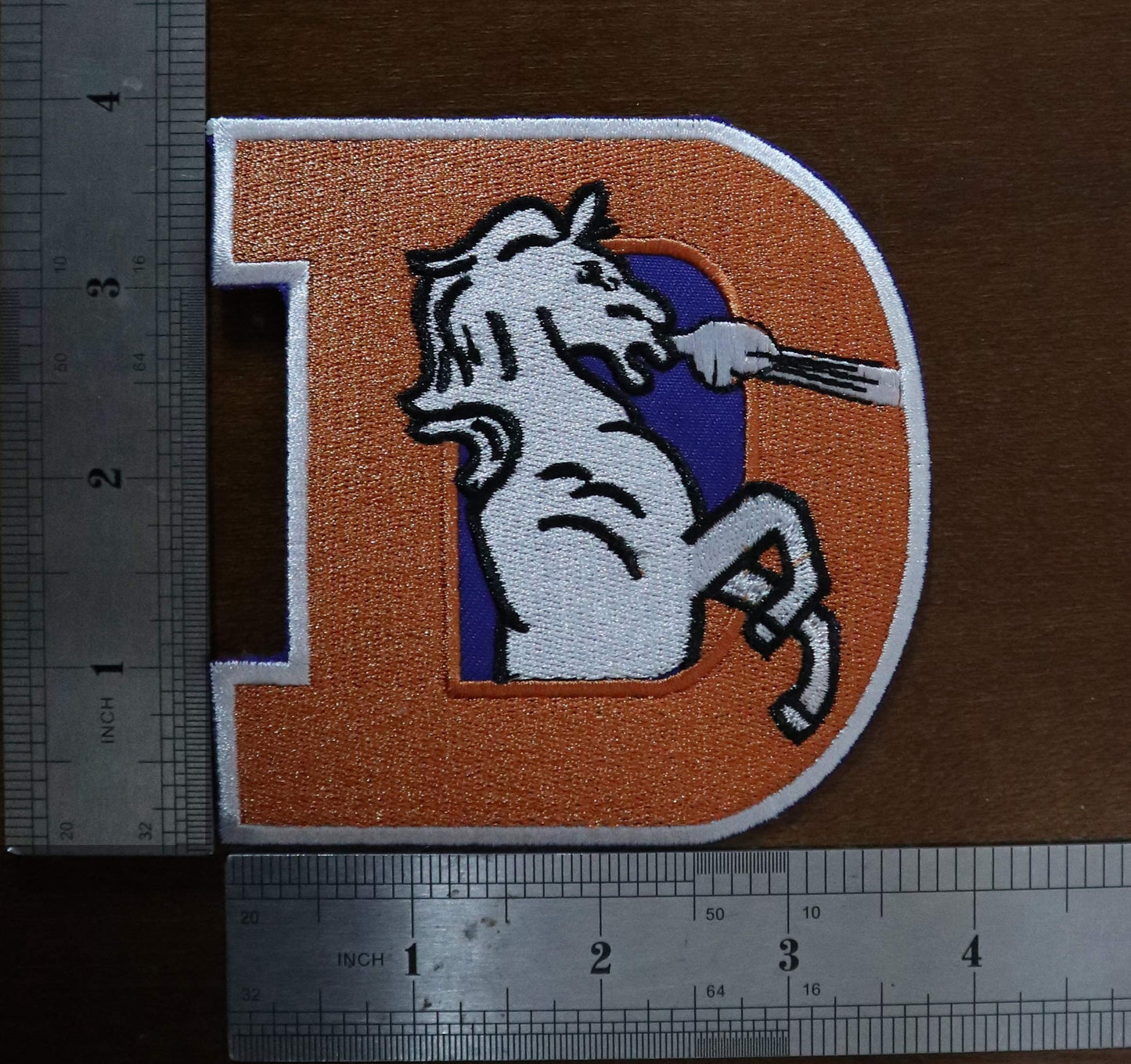 Sports Football Broncos Fans D Logo Embroidered Patch Iron on Logo Vest Jacket Jeans Hoodie Backpack Patch Iron On/sew on Patch 3.8"x3.8"Inch