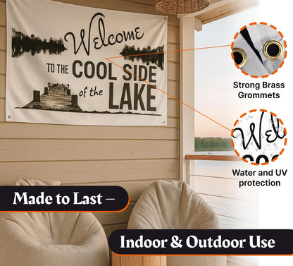 3x5 Feet Welcome to The Lake Polyester Flag with 4 Brass Grommets - Decorations House or Home Wall Flags for Indoor/Outdoor - Welcome Lake Funny Posters for Back Yard