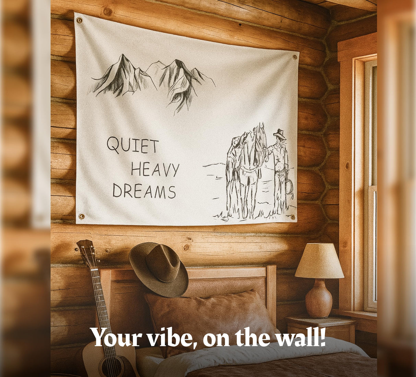 3×5 ft Banner Flag with Minimalist Western Artwork