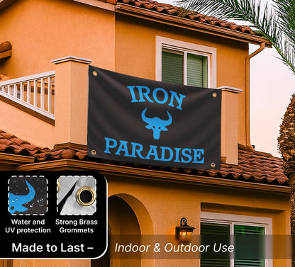 3x5 Ft Iron Paradise Polyester Flag with 4 Grommets - Banner Home Garden Decoration Wall Gym Single Sided Flag - Holiday Party Indoor Outdoor Decor - Motivational Flags Fitness - Banners for Room Guys