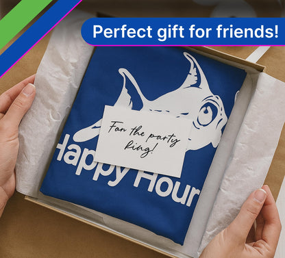 12x18 Inch Fly Polyester Flag with 2 Brass Grommets Blue Happy Hour Royal Fish Sign Boat Accessories also for Indoor Outdoor, Lawn and Garden Decor Drinking Funny Single Sided Flags Cocktail Banners