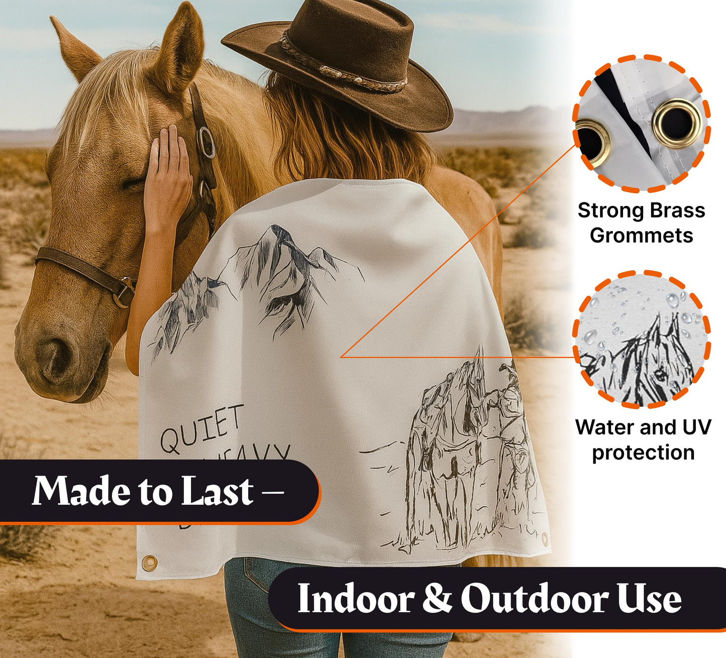 3×5 ft Banner Flag with Minimalist Western Artwork