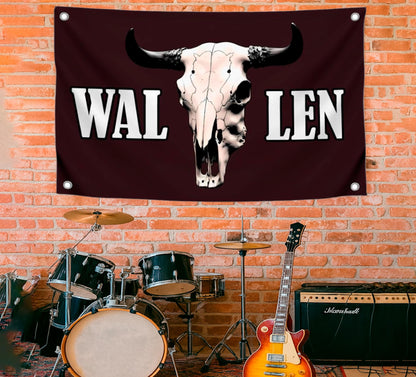 3x5 Ft American Singer Polyester Flag with Four Brass Grommets - Aesthetic Album Covers Wall Music Posters for Bedroom - Bull Skull Tapestry Funny Meme Garage for Men - Western Banner for Yard Party